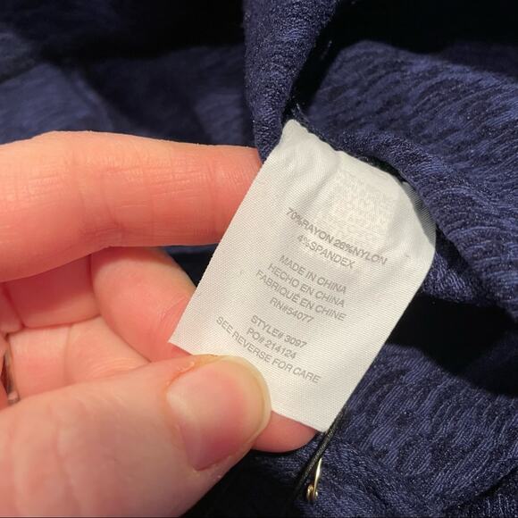 Cabi Blue Heathered Tulip Fluted Skirt Womens 4 Preppy Academia Modest - Picture 7 of 8